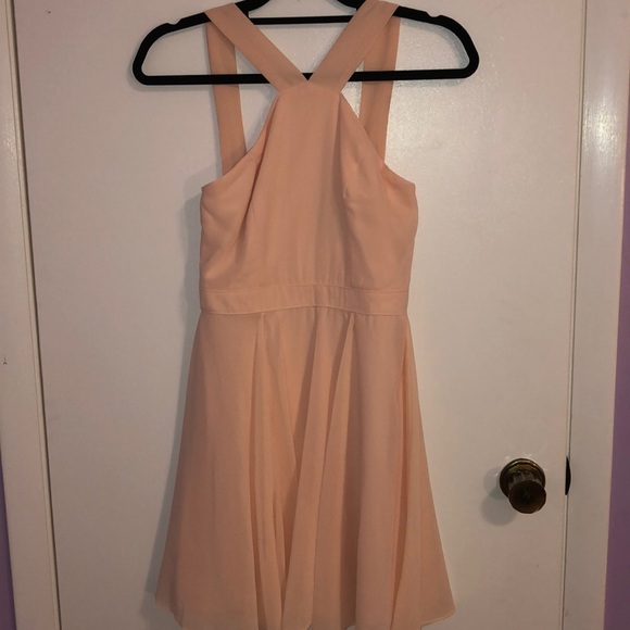 Lulus peach halter skater dress - Picture 4 of 4